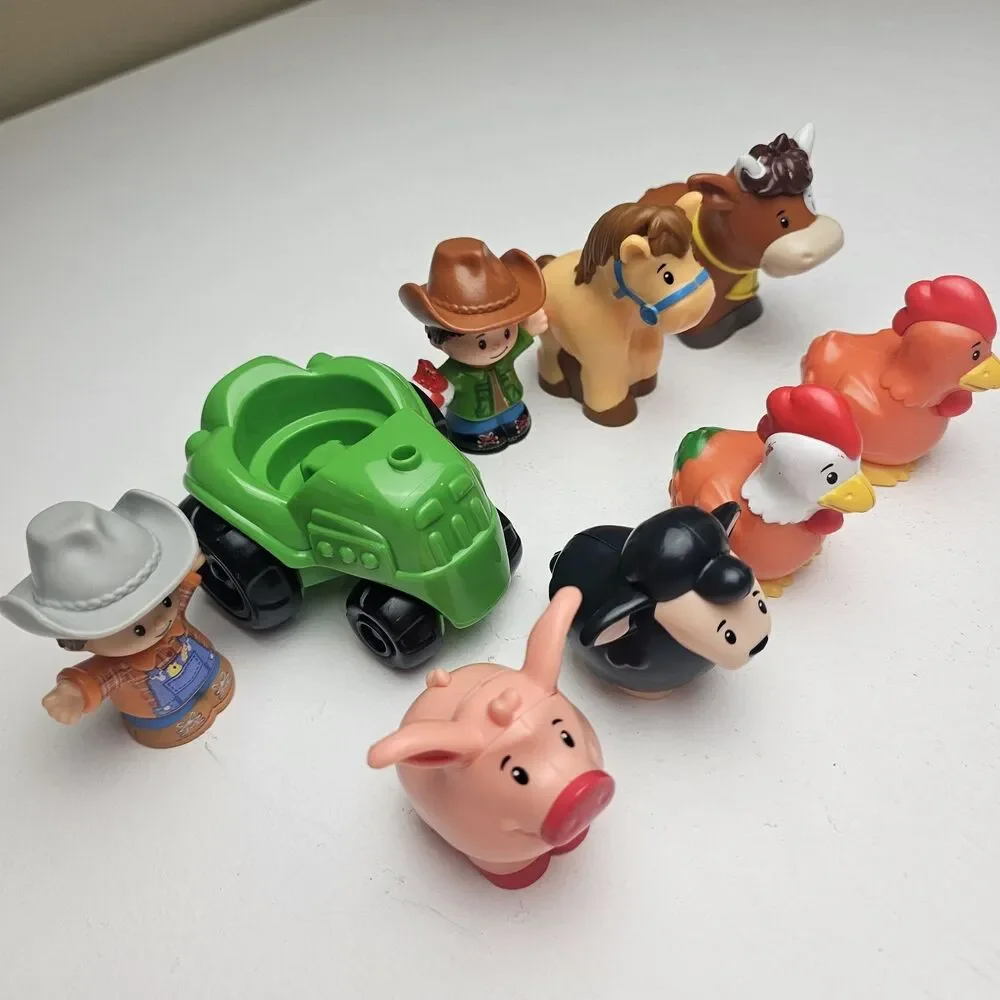 Fisher-Price Little People Farm Animal Lot Farmer Animals & Green Tractor